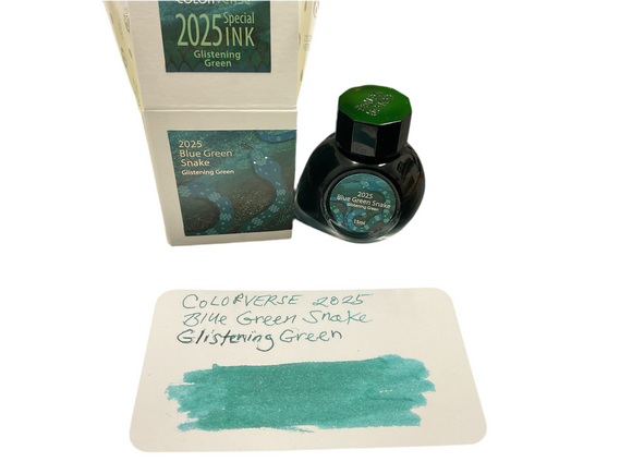 Colorverse 2025 Blue Green Snake Glistening Green Fountain Pen Ink   NEW!