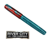 River City Pen Company Extra Long Arlington model, Blood Teal and Teal Fountain Pen