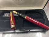 Aurora B11 Ipsilon Burgandy with Gold Trim Fountain Pen NOS