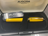 Aurora B11 Ipsilon Yellow Fountain Pen with B Nib NOS