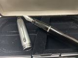 Aurora B11c Ipsilon Fountain Pen Black and Chrome NOS