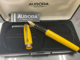 Aurora B11 Ipsilon Yellow Fountain Pen with B Nib NOS