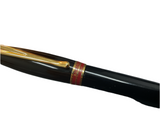 Aurora Epsilon Fountain Pen Black with Gold and Red Trim NOS