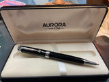 Aurora D31 Talentum Black and Chrome Ballpoint Pen NOS