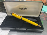 Aurora B 31 Ipsilon Yellow and Gold Trim Ballpoint Pen NOS