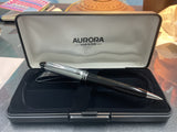 Aurora B31C Ipsilon Black and Chrome Ballpoint Pen NOS