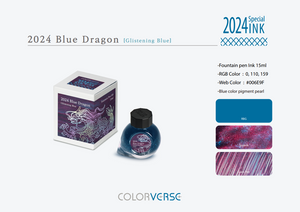 Colorverse Korea Special 2024 Blue Dragon Glistening Blue Fountain Pen Ink  15ml