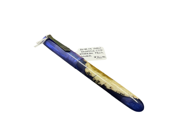 Write Turnz Alaskan Musk Ox Horn Blue Custom Made Fountain Pen