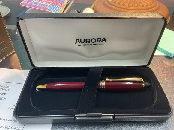 Aurora B31 Ipsilon Burgandy Ballpoint Pen NOS