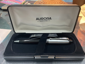 Aurora B31C Ipsilon Black and Chrome Ballpoint Pen NOS