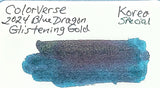 ColorVerse Korea Special 2024 Blue Dragon Glistening Gold Fountain Pen Ink 15ml