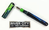 River City Pen Company Elliot model, Black, Blue, Green Swirl Fountain Pen