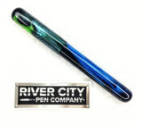 River City Pen Company Elliot model, Black, Blue, Green Swirl Fountain Pen